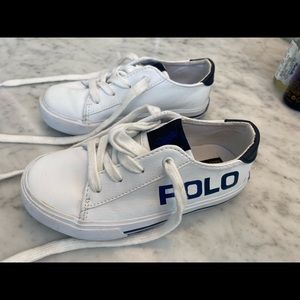 Polo white leather sneakers size 9
